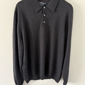 Brooks Brothers Black Merino Wool Sweater